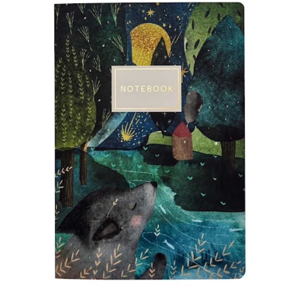 3 for $15 Wolf Cub Notebook – BV Bruno Visconti – Dreamy Gold Leaf Design A5